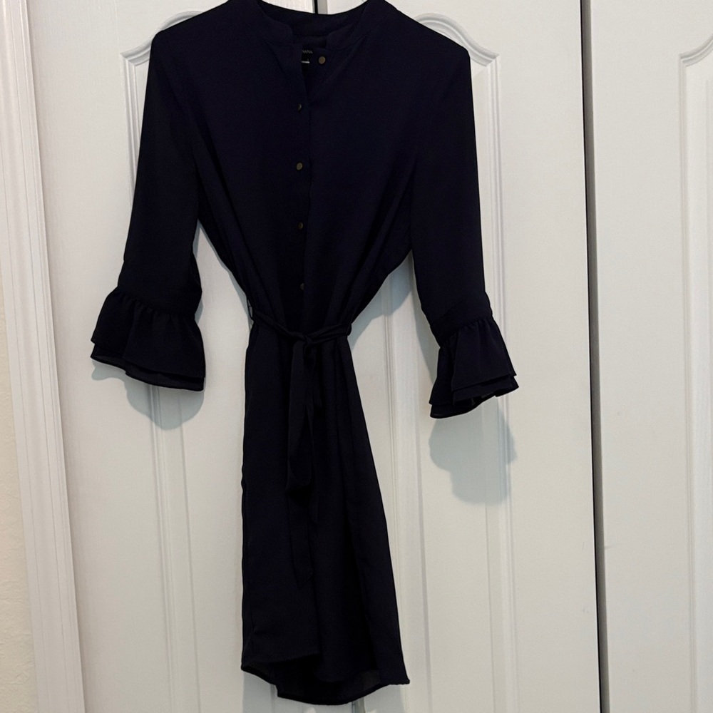 Banana Republic Navy Blue Bell Sleeve Dress
